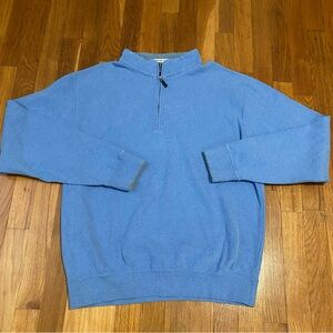 Peter Millar, pale blue, 100% percent cotton quarter zip sweatshirt, size large